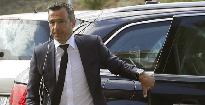 El agente de futbolistas Jorge Mendes a su llegada al Juzgado de Instrucción número 1 de Pozuelo de Alarcón (Madrid). /EFE