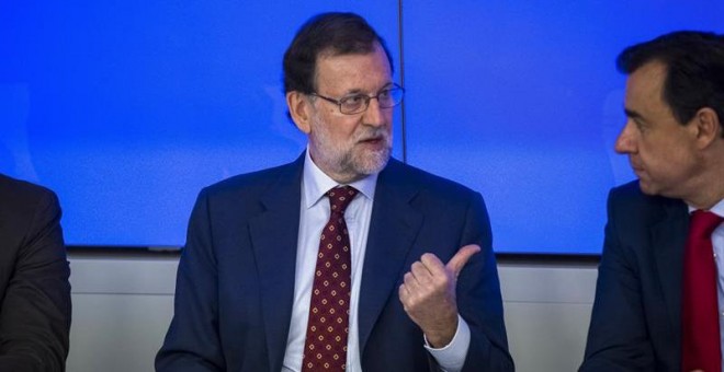 Rajoy, hace unos días en la sede del PP. EFE/Santi Donaire