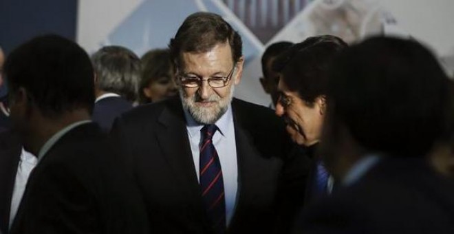 Rajoy, este miércoles en la sede de la Cámara de Comercio de España. EFE/Emilio Naranjo