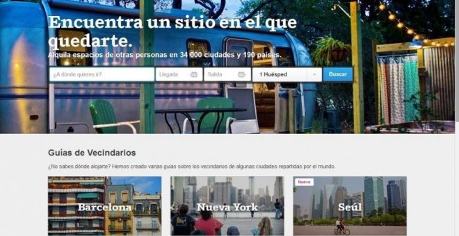 Página web de Airbnb. EP