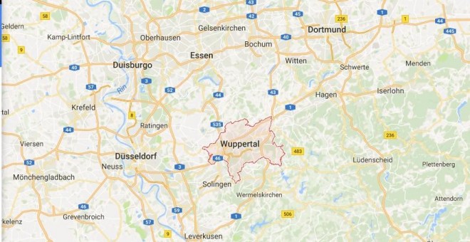 Un muerto y dos heridos en Wuppertal, Alemania. / Google Maps