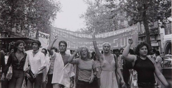 Primera manifestación del Orgullo en 1977.