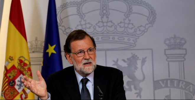 El presidente del Gobierno, Mariano Rajoy, durante la rueda de prensa tras el Consejo de Ministros. REUTERS/Sergio Perez
