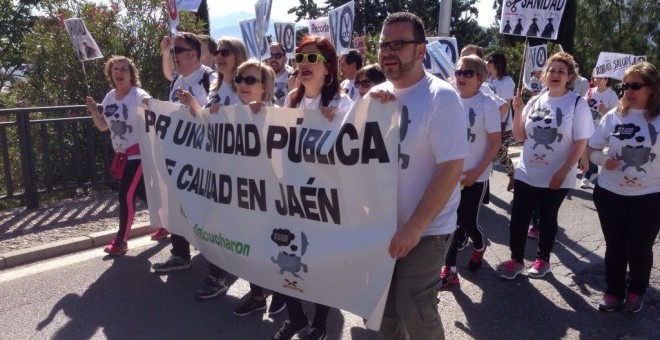 Protesta de la Marea del Cucharón en Jaén.