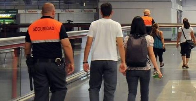 Seguridad privada en el Metro de Madrid.