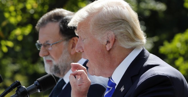 Mariano Rajoy y Donald Trump, en la Casa Blanca. / REUTERS