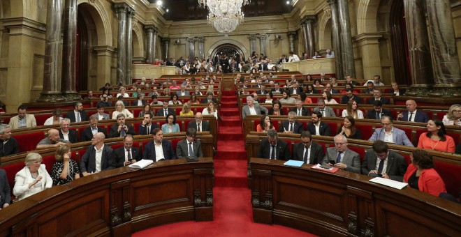 Imagen del Pleno del Parlament de Catalunya del pasado 6 de septembre, cuando aprobó la ley del referéndum. REUTERS