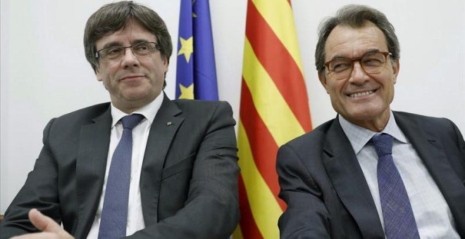 Puigdemont y Mas, el día después del referéndum. EFE/Andreu Dalmau