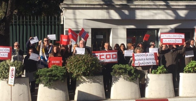 Manifestantes de Comisiones Obreras. /Europa Press