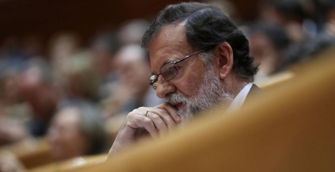 Rajoy, durante el debate del 155 en el Senado. REUTERS/Susana Vera