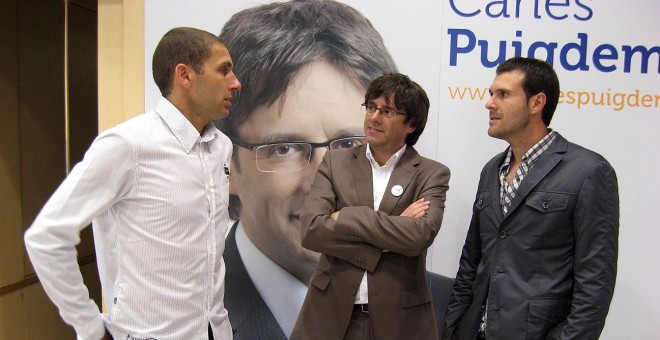 Albert Jorquera, Carles Puigdemont i Delfí Geli, el mes de maig del 2011 / CiU Girona