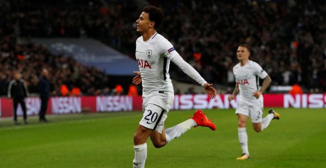 Dele Alli celebra uno de sus goles al Real Madrid. Reuters/Paul Childs