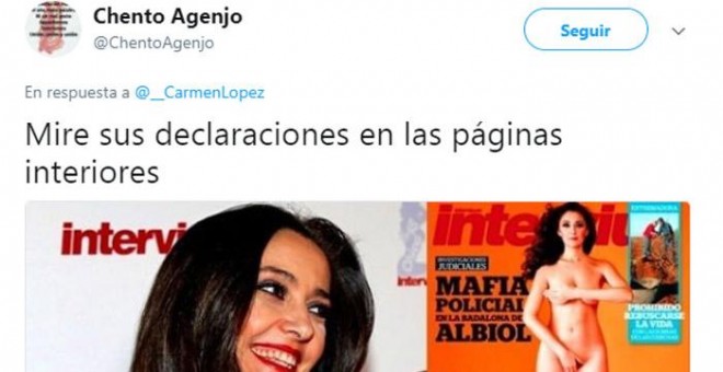 La contestación de Agenjo a un comentario que López realizó sobre la República española.