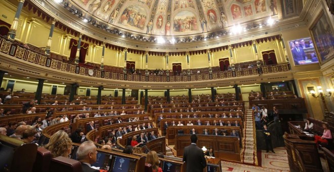 Vista del Pleno del Congreso, durante una sesión de control al Gobierno. EFE