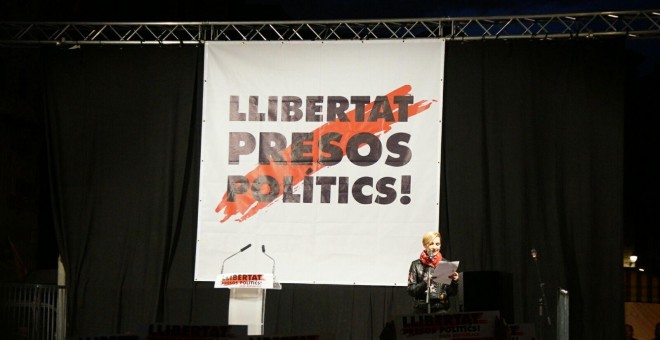 Concentración en Barcelona a favor de la libertad de los presos políticos.