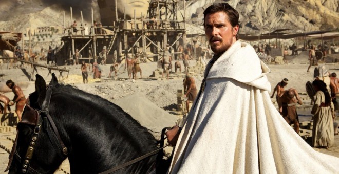Foto del rodaje de Exodus, de Ridley Scott, en el desierto de Almería