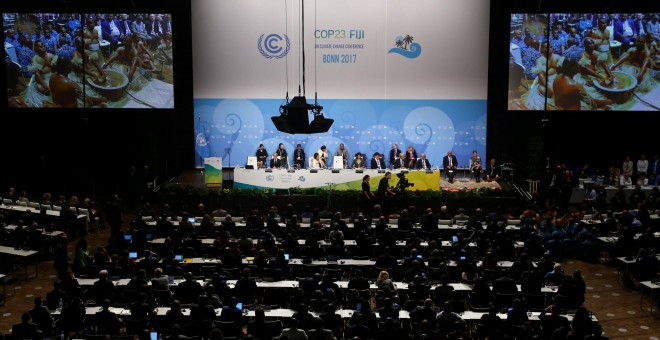 Vista de la sesión inaugural de la cumbre del clima en Bonn. REUTERS/Wolfgang Rattay