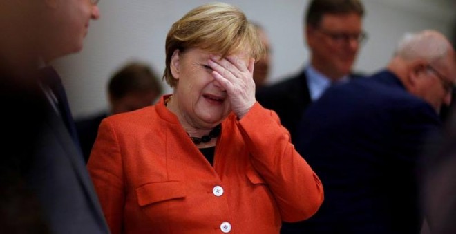 Angela Merkel este pasado lunes en el Parlamento alemán. | REUTERS