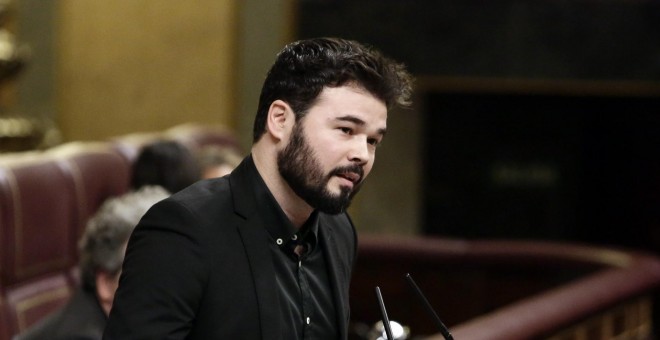 Gabriel Rufián, diputado de ERC, en el Congreso de los Diputados. / Europa Press