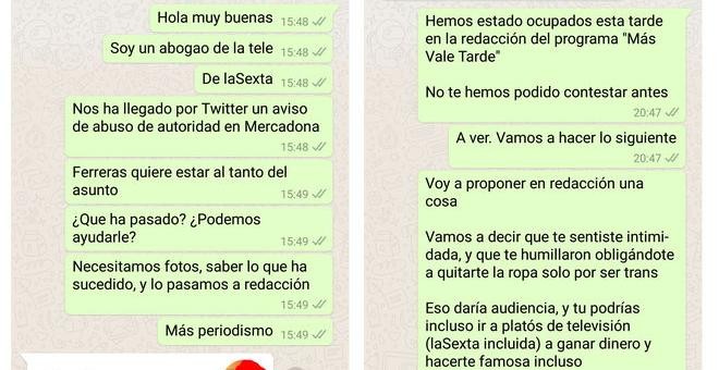 Conversaciones de Whatsapp de usuarios de forocoches con la joven que se desnudó en el Mercadona de Reus