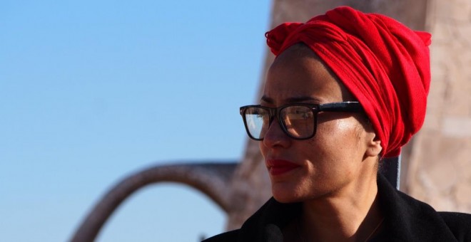 L'escriptora britànica Zadie Smith, a la Pedrera de Barcelona. / Queralt Castillo