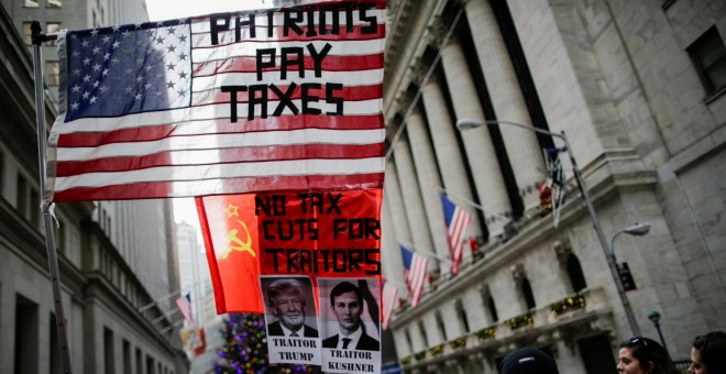 Protestas contra gobierno de EEUU en Wall Street./REUTERS