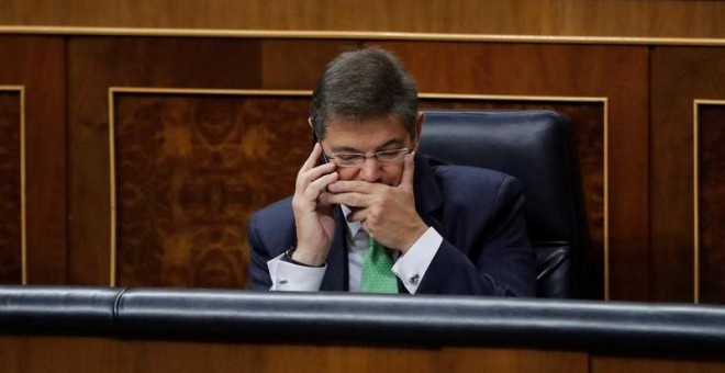 El ministro de Justicia, Rafael Catalá, al inicio de la sesión de control al Gobierno.- EFE