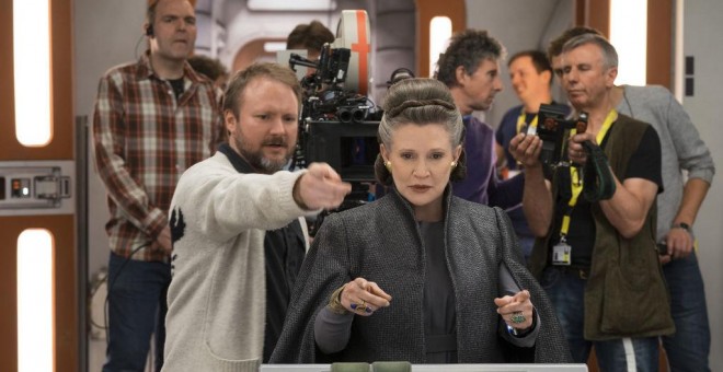 Carrie Ficher en el estreno de 'Star Wars: Episodio VIII - Los últimos Jedi'.