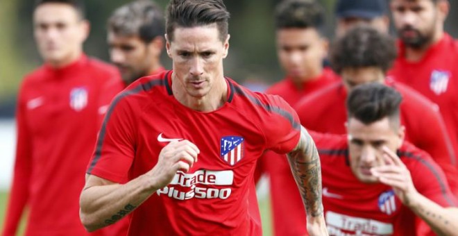 Fernando Torres entrenándose el 1 de noviembre de 2017