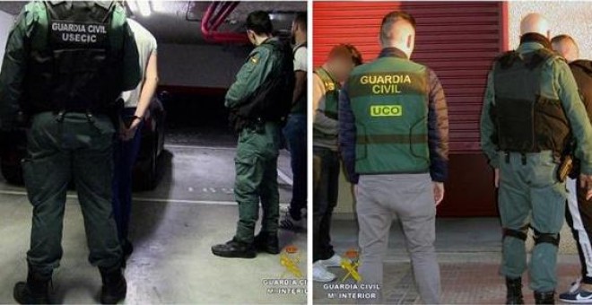 Combo de fotografías facilitadas por la Guardia Civil de una operación conjunta con la Policía de Rumanía, coordinada por Europol y Eurojust. EFE