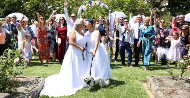 Las dos primeras bodas LGTB en Australia han sido de lesbianas y han ocurrido este fin de semana.