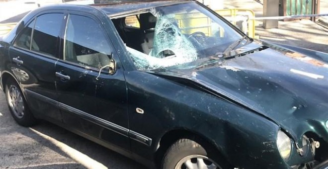 Estado en el quedó el vehículo con el que fue atropellada mortalmente una joven en Fuente el Saz. /GUARDIA CIVIL