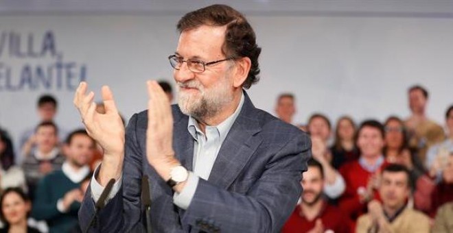 El presidente del Gobierno, Mariano Rajoy, durante su inetervención en la clausura del acto. EFE