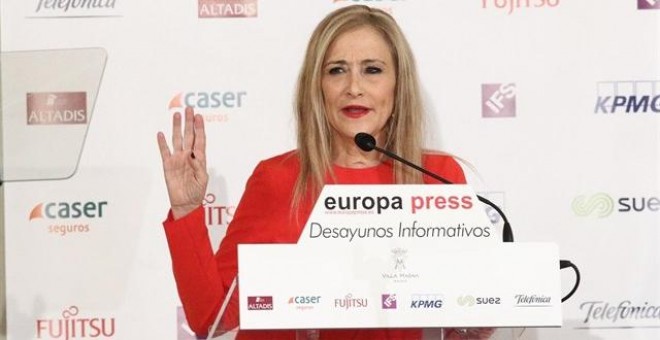 Cristina Cifuentes en un desayuno informativo. EUROPA PRESS