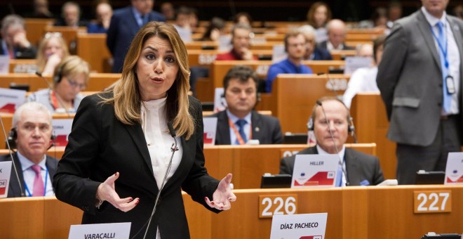La Presidenta de la Junta de Andalucía, Susana Díaz en la sesión plenaria del Comité Europeo de las Regiones. EFE