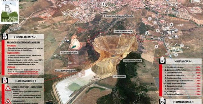 Recreación del proyecto de la mina de San José de Valdeflorez, en Cáceres, ralizado por la Plataforma a partir de los datos de la empresa australiana Plymouth Minerals.