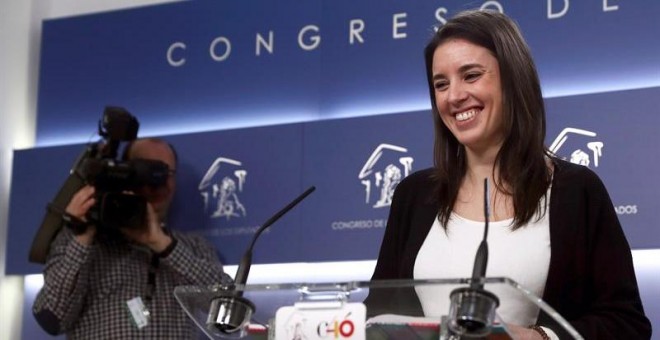 La portavoz de Unidos Podemos en el Congreso, Irene Montero. / EFE