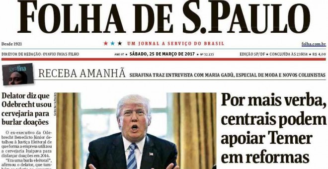 Portada del diario 'Folha de Sao Paulo'.