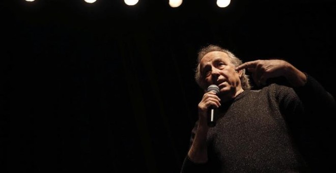 Joan Manuel Serrat en la presentación de la gira 'Mediterráneo da capo' este jueves en el Círculo de Bellas Artes. EFE