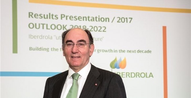 El presidente de Iberdrola, Ignacio Sánchez Galán, en la presentación de resultados de la eléctrica.