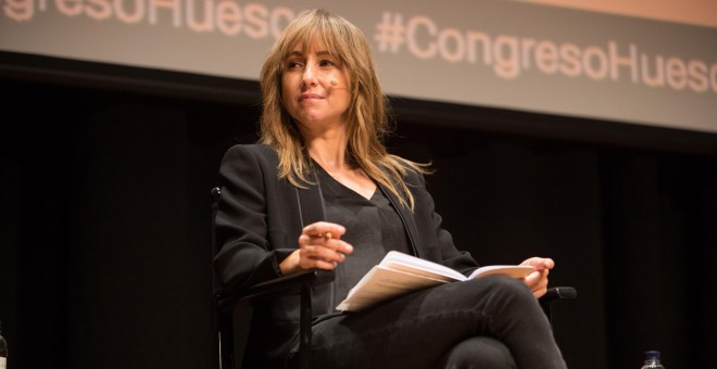 La directora de 'Público', Ana Pardo de Vera, durante su intervencion en el Congreso de Periodismo Digital, en Huesca.