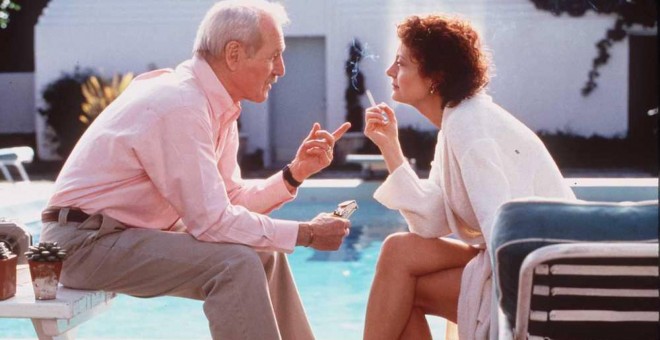 Paul Newman y Susan Sarandon, en un fotograma del la película 'Al caer el sol'