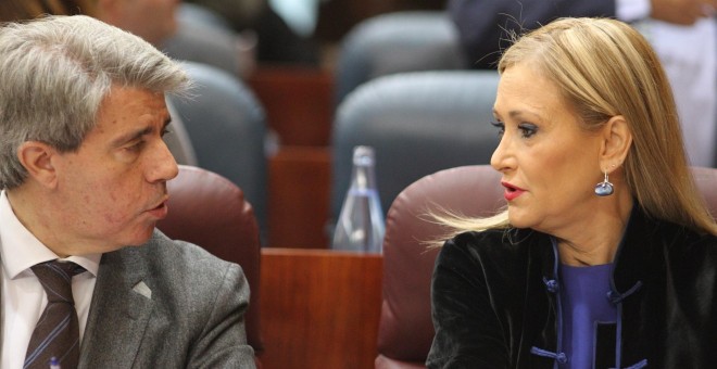 Ángel Garrido y Cristina Cifuentes, en la Asamblea de Madrid. / EP