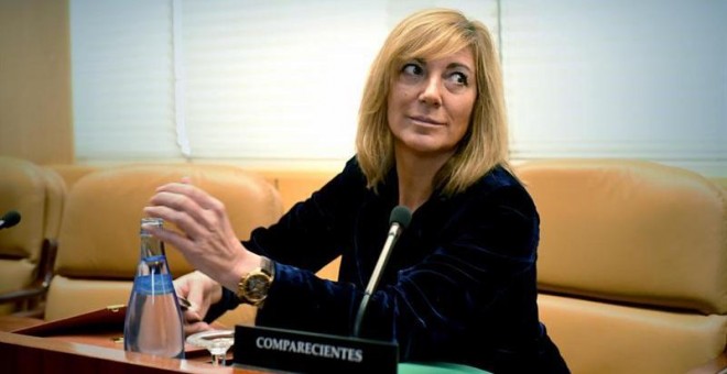 La ex directora general de Medios de la Comunidad Isabel Gallego en la Asamblea de Madrid para declarar ante la comisión de investigación de la corrupción. EFE