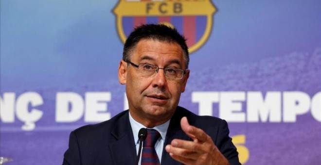 Bartomeu en una comparecencia ante los medios de comunicación - REUTERS