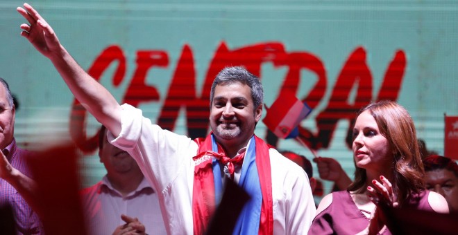 Mario Abdo Benítez, durante un acto de campaña. - REUTERS