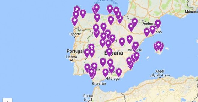 Mapa actualizado de concentraciones  contra la sentencia de 'La Manada'