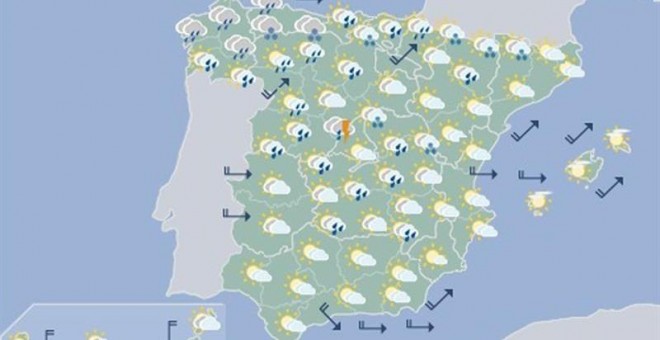 Mapa significativo del 28/04/2018 válido para el 30/04/2018 de 0 a 12 horas.