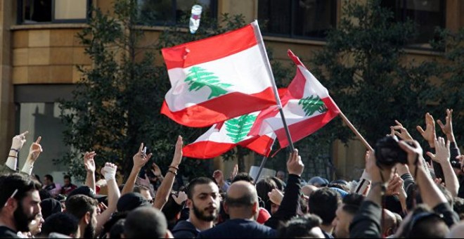 Una imagen de archivo de las protestas en Beirut, Líbano - REUTERS