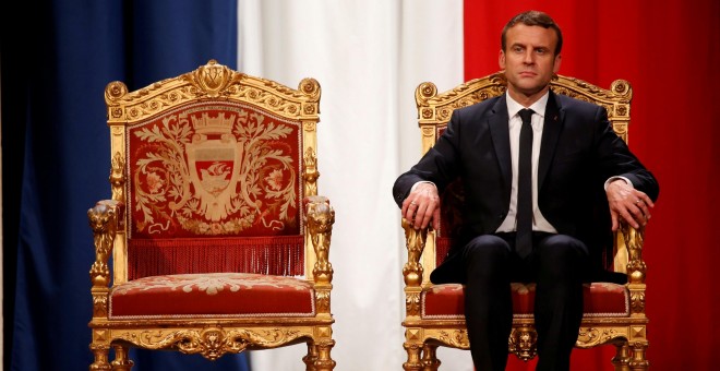 El presidente francés, Emmanuel Macron, en un acto en el Ayuntamiento de París. REUTERS/Charles Platiau